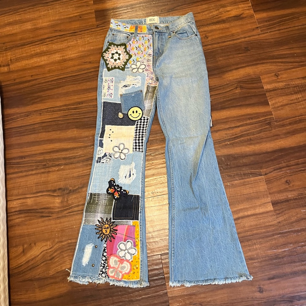 Bdg Multicolor Patchwork Flare Jeans - image 1